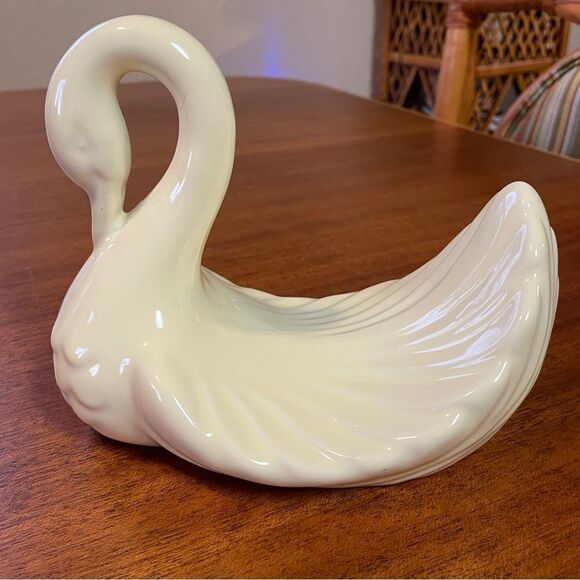 Vintage 80’s Andre Richard Japan Ceramic Swan Hand Towel Holder Soap Dish Cream - Picture 2 of 14
